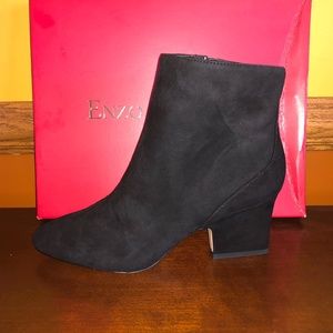 Enzo Angiolini Cadyn Black Suede Booties Black